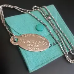 美品　Tiffany & Co. リターントゥティファニーオーバルタグネックレス