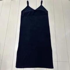 ネイビー コーデュロイ キャミワンピース