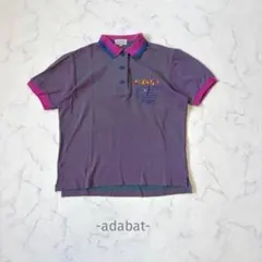 adabat/ポロシャツ/S/紫/ゴルフ/スポーツ/刺繍ロゴ/カジュアル/半袖のサムネイル