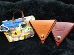 【新品未使用】KALDI カルディ 伝説柄カラビナ付きミニバッグ & 小銭入れ