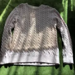 ピンク　綿100% ケーブルニット セーター