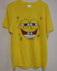 スポンジボブ Tシャツ Lサイズ イエロー 男女兼用