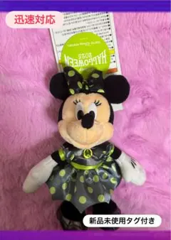 新品未使用♡ディズニーハロウィン　ミニーぬいぐるみバッジ①