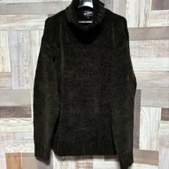 メンズ　L ニット　セーター　タートルネック　厚手　カーキ　秋冬　baiya
