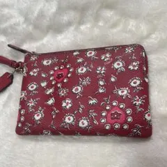 COACH ポーチ 花柄 レッド リストレットのサムネイル