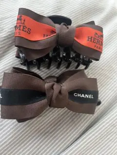 CHANEL HERMES リボンヘアクリップセット