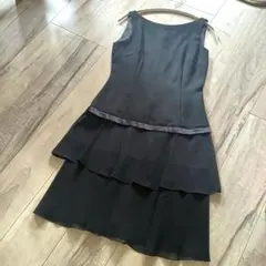 コムサイズム フォーマルワンピース パーティードレス フレア 黒 M