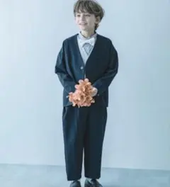 120 フォーマル ノーカラージャケット セットアップ　デビロック