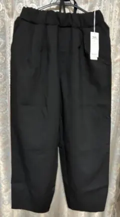 ブラック ワイドパンツ ゴム入り