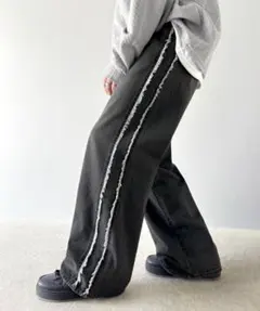 Java ジャバ　classical elf　フリンジ　デニム　パンツ　ブラック