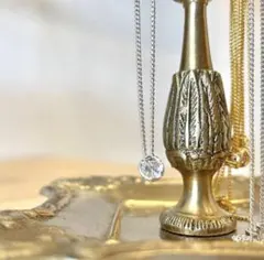 新品未使用 キュービックジルコニア ワンポイント シルバー 華奢 ネックレス