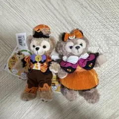 ディズニー　ダッフィー&シェリーメイ　ハロウィン　ぬいぐるみバッジ　ぬいば