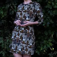 希少★ZARA TRAFALUC コーデュロイ 花柄 ミニワンピース M レトロ
