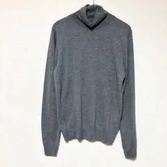 ZARA タートルネックニット　ウール混　シンプル　ゆったり　グレー　（M）