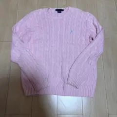 RALPH LAUREN ケーブルニット ピンク L