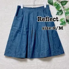 Reflect フレアスカート ひざ丈 デニム調 9/M