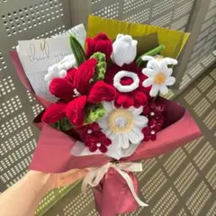 モールフラワー チャイラテshop 枯れないお花 レッド　赤　韓国花束