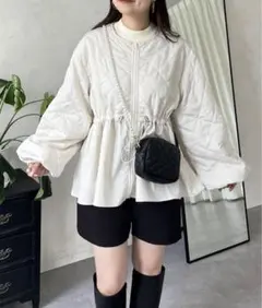 ペプラム キルティングジャケット