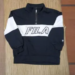 【値下げ】FILA ハーフジップトレーナー ブラック×ホワイト