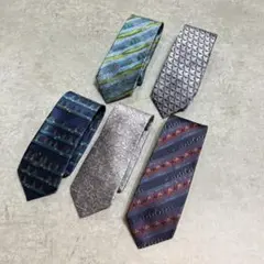 銀座田屋 TAYA ネクタイ 5本セット 幾何学模様 ストライプ ②