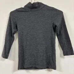 ダークグレー タートルネック 長袖カットソー