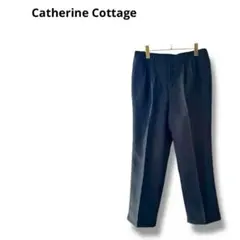 【キャサリンコテージ】スラックス　パンツ　ストライプ柄　ストレート　グレー