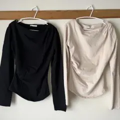 ZARA サイドギャザー入り　長袖　2枚セット