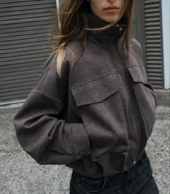 ZARA ザラ ボンバージャケット ブラウン