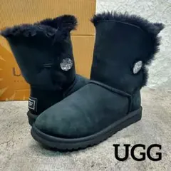 UGG✨スワロフスキー ベイリーボタン ブリング 黒 23cm ムートンブーツ