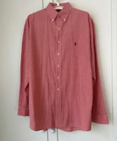 美品　Ralph Lauren 赤白チェック 長袖シャツ LL