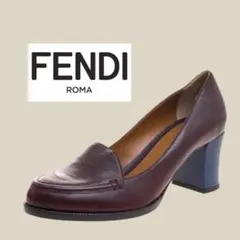 【希少】定価13万 FENDI Austin メダリオン ブロックヒール革靴のサムネイル