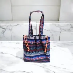 トートバッグ、巾着、肩掛け、アフリカ布、ハンドメイド、G138