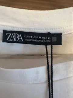 ZARA ホワイト Tシャツ M レース装飾