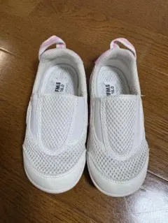 メッシュスリッポンシューズ ホワイト/ピンク16cm