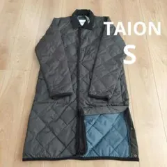 TAION♡シティライン パイピングカラー ロングダウンコート　黒　S　タイオン
