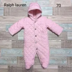 ラルフローレン ジャンパースーツ 70 防寒 アウター ピンク キルティング