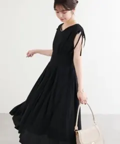 ★日曜日まで値下げ★ドロストリボンハイウエストワンピース