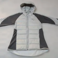 PUMA フード付き ハイブリッドダウンジャケット グレー Lサイズ
