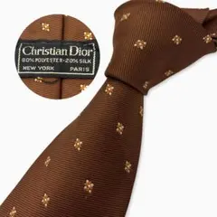 Christian Dior 小紋柄ネクタイ ブラウン