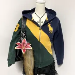 polo ラルフローレン パーカー　ビックポニー　 y2k グランジ ノーム