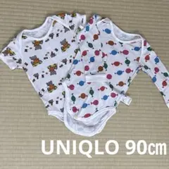 UNIQLO ベビー ボディスーツ 2枚セット 90cm 長袖肌着 半袖肌着