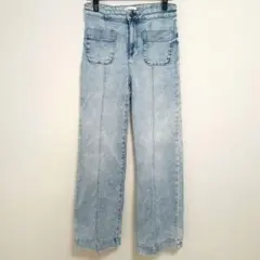ローレンコンラッド デニムパンツ ワイド 水色 M