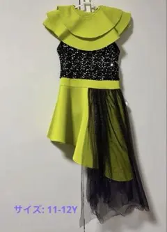 美品！舞台映え抜群★ネオンイエローグリーン×黒スパンコール・ハロウィン イベント