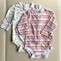 GAP ストライプ・花柄ロンパース2枚セット