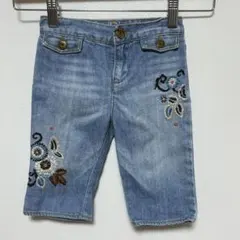 babyGap 刺繍入りデニムパンツ 90 ジーンズ カプリ ハーフパンツ