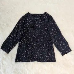 【新品】ミントブリーズ 花柄 ブラウス ボウタイ 9分袖 とろみ Mサイズのサムネイル