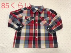 美品　長袖シャツ　薄手　チェック　85くらい　キッズ　男の子