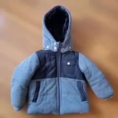 THE SHOP TK 中綿入り アウター ジャケット グレー×ブラック 110