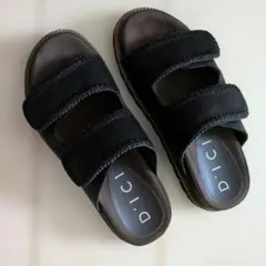 MODE ET JACOMO 　D'ICI ディッシィ 黒 フラットサンダルのサムネイル