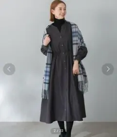 URBAN RESEARCH ROSSO 長袖 ワンピース チャコールグレー